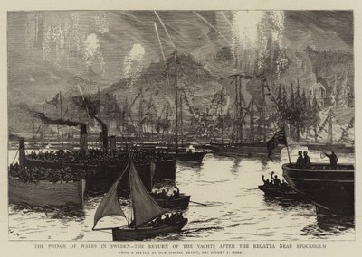 Prinsen af Wales i Sverige, Yachternes Retur efter Regattaen ved Stockholm af Sydney Prior Hall