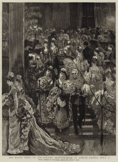 Det kongelige besøg i Irland, tegnestuen på Dublin Castle, 9. april af Sydney Prior Hall