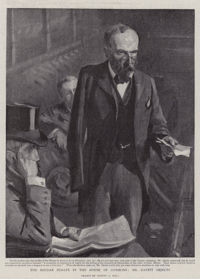 Debatten om Soudan i Underhuset, hr. Davitt gør indsigelse af Sydney Prior Hall