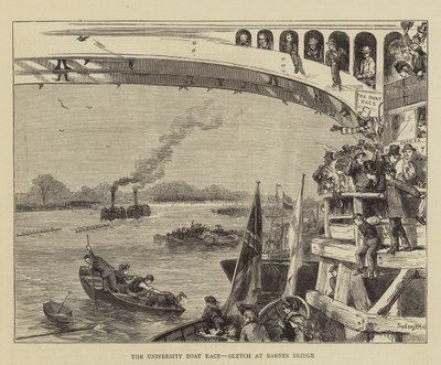 University Boat Race, Skitse ved Barnes Bridge af Sydney Prior Hall