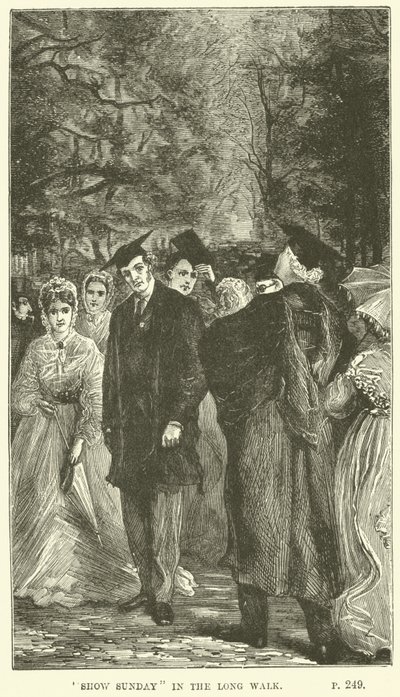 Illustration til Tom Brown i Oxford af Thomas Hughes af Sydney Prior after Hall