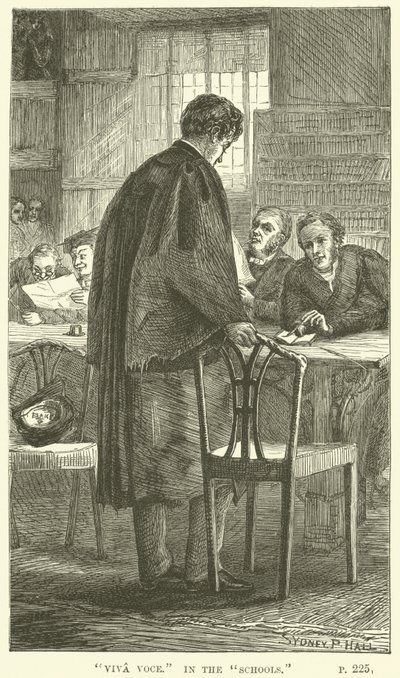 Illustration til Tom Brown i Oxford af Thomas Hughes af Sydney Prior after Hall