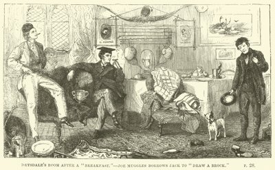 Illustration til Tom Brown i Oxford af Thomas Hughes af Sydney Prior after Hall