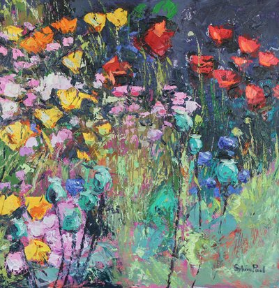 Sommerblomster på engen, 2017 af Sylvia Paul