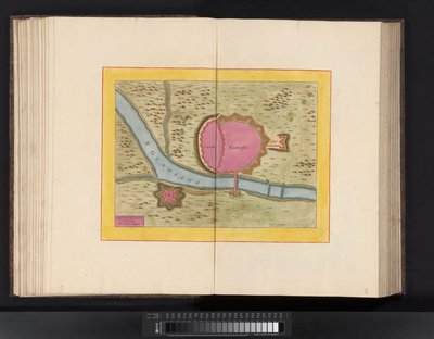 Udsigt over næsset i Cádiz Gades Ab Occiduis Insulae Partibus (titel på objekt) af Symon Novelanus (possibly)