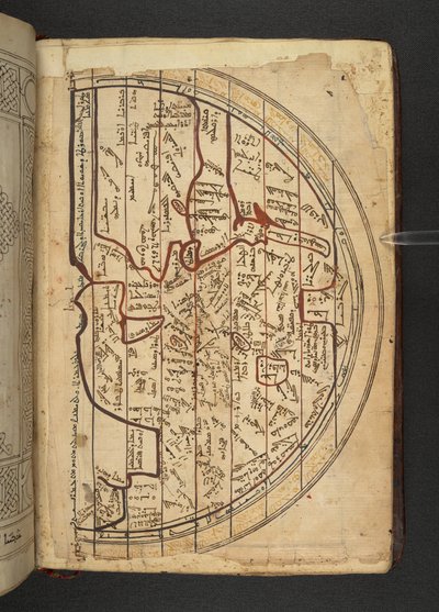 Minārat al-aqdās, f94, Et kort over Europa, Vestasien og Nordafrika, projiceret fra nord og kigger mod syd af Syrian School
