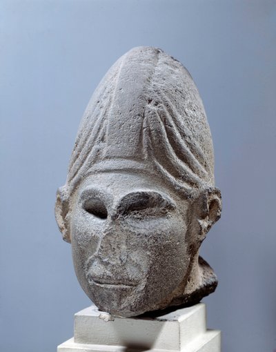 Østlig antikvitet: leder af den syriske gud. cirka 2500 f.Kr. fra Djabboul, Syrien. Paris, Louvre-museet af Syrian Syrian