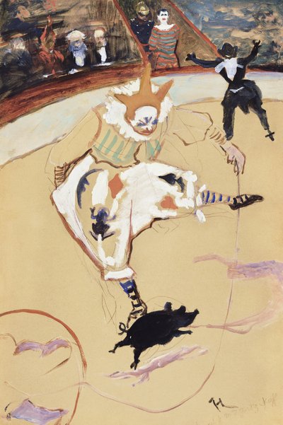 I Fernando Medranos cirkus med en lille gris (ca. 1889) af TOULOUSE LAUTREC