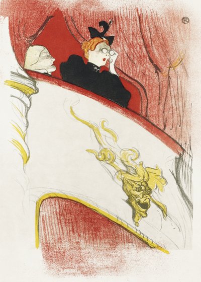 Balkon med en forgyldt grotesk maske (1894) af TOULOUSE LAUTREC