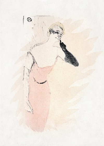 Yvette Guilbert som Columbine og Pierrot (1894) af TOULOUSE LAUTREC