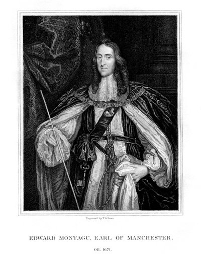 Edward Montagu, 2. jarl af Manchester, engelsk soldat, 1828. af T. A. Dean