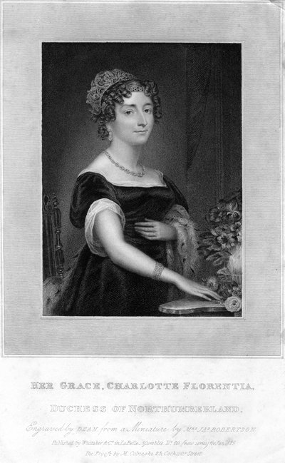 Hendes nåde Charlotte Florentia, hertuginde af Northumberland, 1829. af T. A. Dean