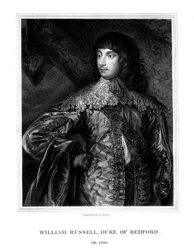 William Russell, 1. hertug af Bedford, britisk soldat, 1825. af T. A. Dean