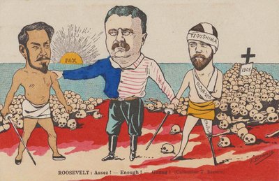 Roosevelt: Assez! - Nok! - Genug! En karikatur om Portsmouth-traktaten, 1905. af T. Bianco