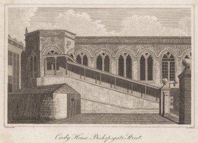 Crosby Hall, Bishopsgate Street, London af T. Prattent