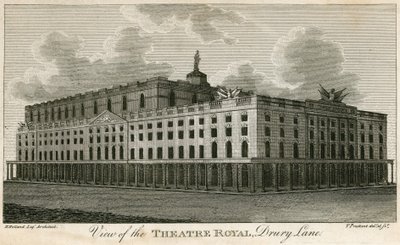 Udsigt over Theatre Royal, Drury Lane, London af T. Prattent
