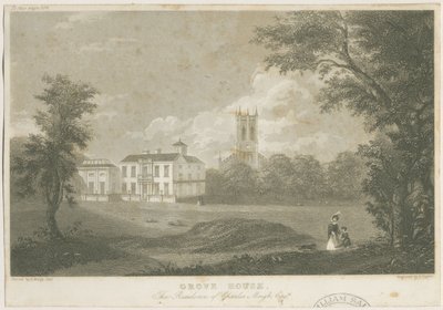 Shelton - Grove House: gravering, nd [c 1843] af T Taylor