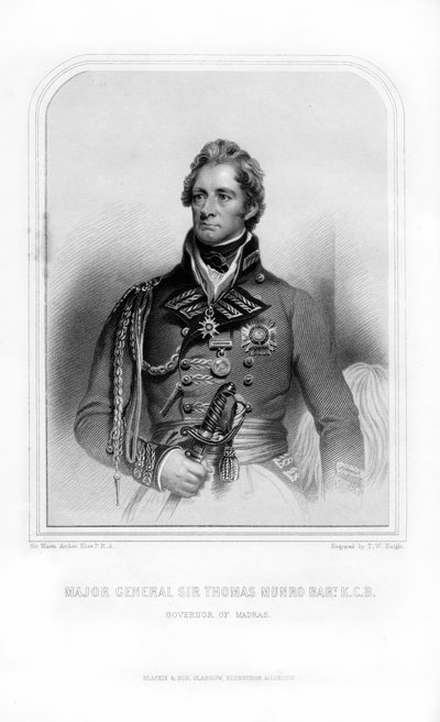 Sir Thomas Munro, skotsk soldat og statsmand, 1870. af T. W. Knight