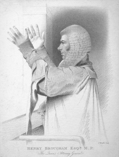 Henry Brougham Esq., M.P., Queens Attorney General, c1820. af T. Wright