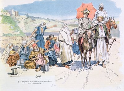 Spedalske uden for Jerusalems mure, 1892 af T. de Haener