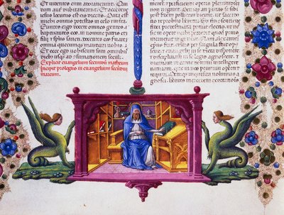 Grænsefrise ved foden af siden med St. Matthæus evangelisten, bind II f 148, v, Bible of Borso d