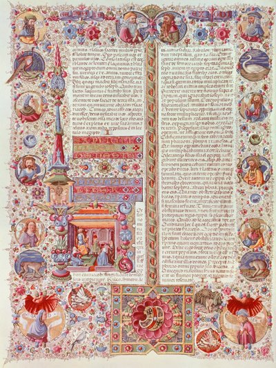 Oplyst side af Taddeo Crivelli fra Bibelen fra Borso d