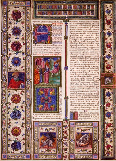 Incipit fra Nahums Bog, fra bind II af Bible of Borso d