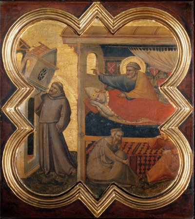 Life of St Francis: The Dream of Innocentius III - Fresco af Taddeo Gaddi