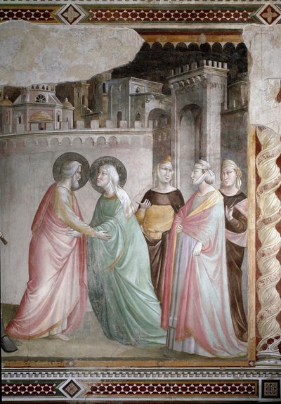 Mødet mellem Anne og Joachim ved Doree-døren (detalje) - fresco, ca. 1327 af Taddeo Gaddi
