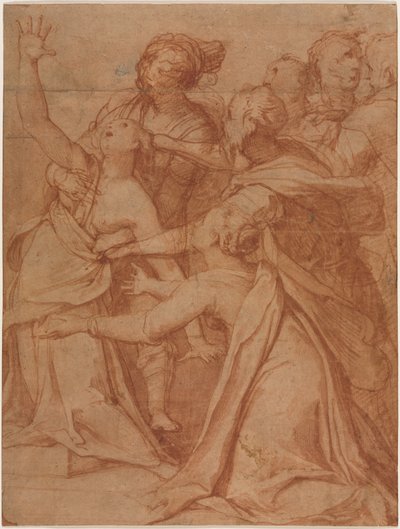 A Miracle of Saint Philip Benizzi: The Healing of a Demoniac Woman, ca. 1557. af Taddeo Zuccari