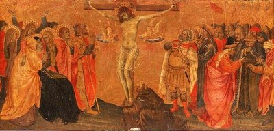 Korsfæstelse, predella panel (tempera på panel) af Taddeo di Bartolo