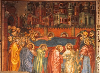 Funeral of Virgin, scene fra Life of Virgin af Taddeo di Bartolo