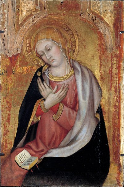 Jomfruen af Bebudelsesaltertavlen af Taddeo di Bartolo (begyndelsen af det 15. århundrede). Svag. 0,77x0,55 m. Avignon, Musee du Petro Palais af Taddeo di Bartolo