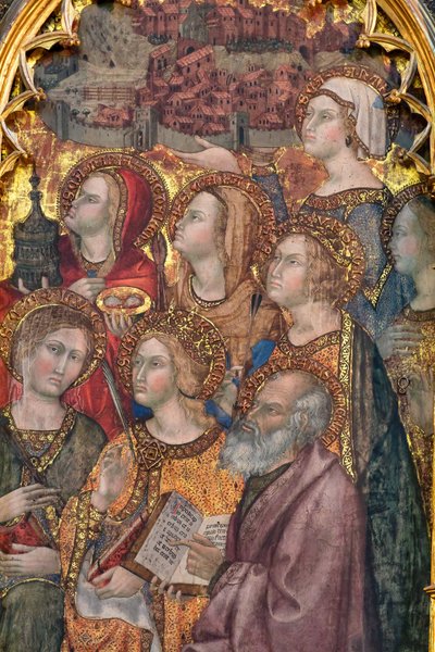 Forskellige helgener tilbeder Madonna, Triptykon af Himmelfarten af Taddeo di Bartolo