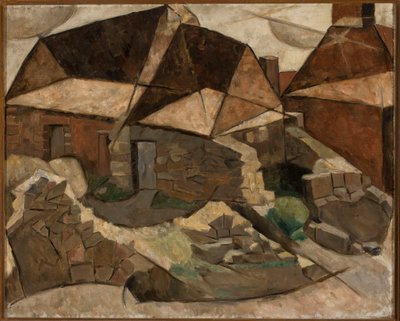 Landskab med huse af Tadeusz Makowski