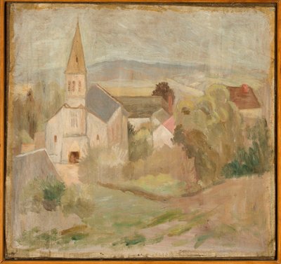 Landskab med en lille kirke (La Comelle) af Tadeusz Makowski