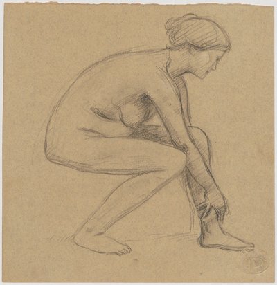 Aktstudie af en siddende kvinde af Tadeusz Makowski