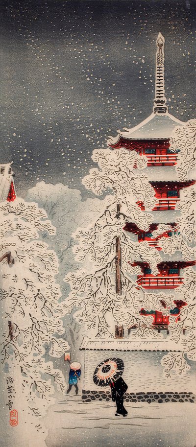 Sne ved Asakusa, Yedo, Musashi-provinsen af Takahashi Hiroaki
