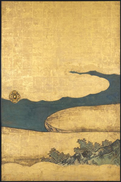 A Game of Go, fra de fire Præstationer, begyndelsen af det 17. århundrede (glideskærm; blæk, farve og guld på papir) af Takanobu Kano