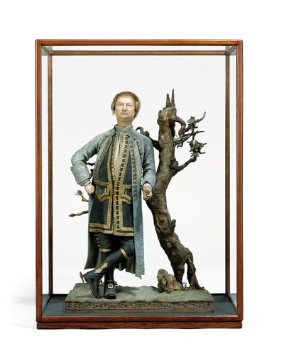Malet lerfigur traditionelt identificeret som David Garrick, ca. 1770 (keramik) af Tan Che Qua Tan Che Qua