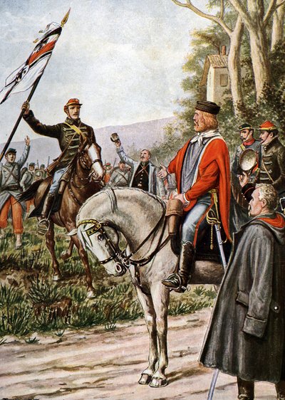 Fransk-preussisk krig i 1870: Italiensk patriot Giuseppe Garibaldi under slagene ved Dijon af Tancredi Scarpelli