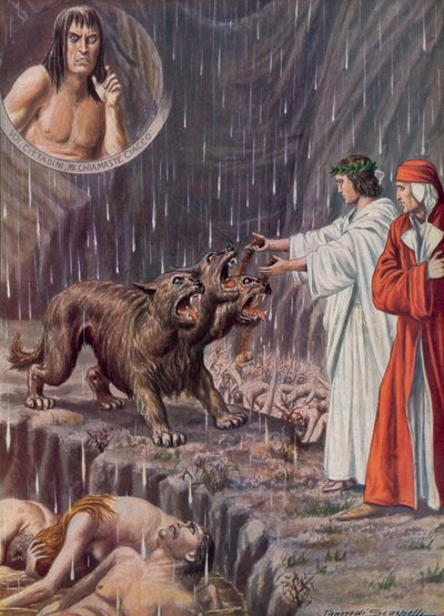 Illustration til Dantes Guddommelige Komedie af Tancredi Scarpelli
