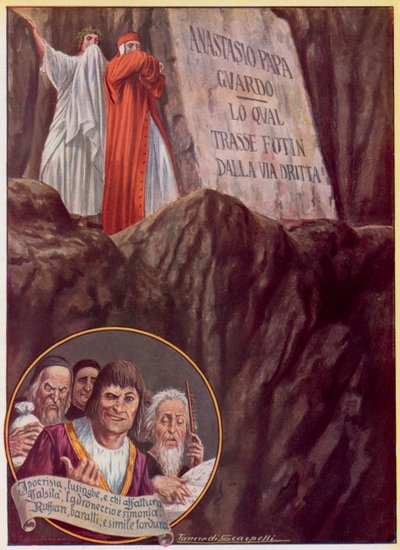 Illustration til Dantes guddommelige komedie af Tancredi Scarpelli