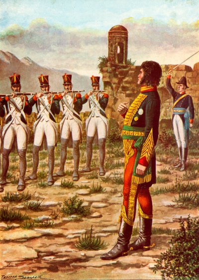 Joachim Murat ved en henrettelsespeloton i Calabrien af Tancredi Scarpelli