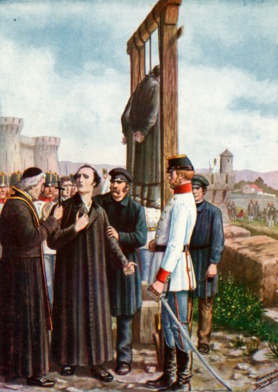Belfiore-martyrerne: Don Enrico Tazzolis sidste øjeblikke, 1853 af Tancredi Scarpelli