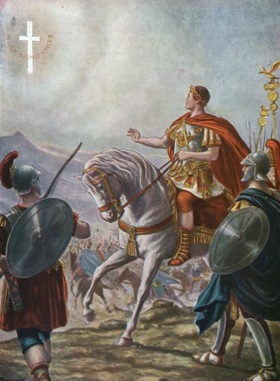 Kejser Konstantin I omvendelse (gravering) af Tancredi Scarpelli