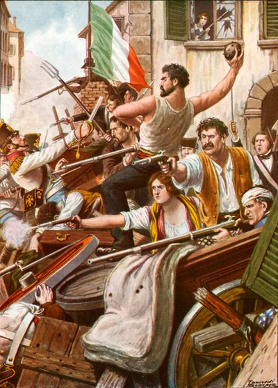 De fem dage i Milano. Borgere af alle klasser bemander barrikaderne af Tancredi Scarpelli