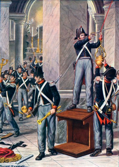 Plyndringen af Cesena af pavelige soldater, 1832 af Tancredi Scarpelli
