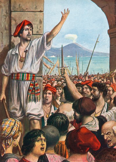 Tomasso Aniello, kendt som Masaniello, var den førende oprørsånd i Napoli, 1647 af Tancredi Scarpelli