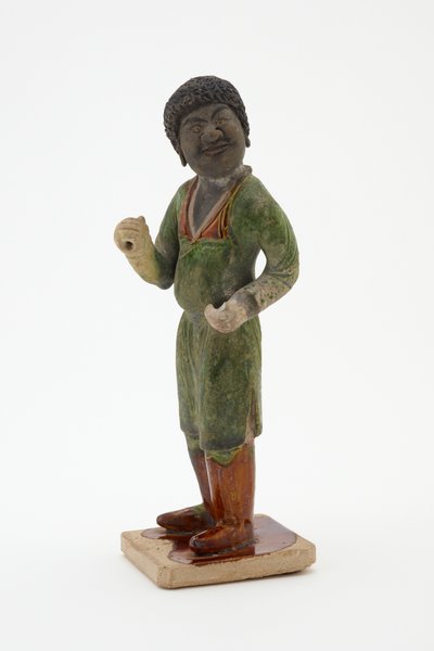Groom, ca. 700-750 (lertøj med bly-silikat glasurer og malede detaljer) af Tang Dynasty Chinese School